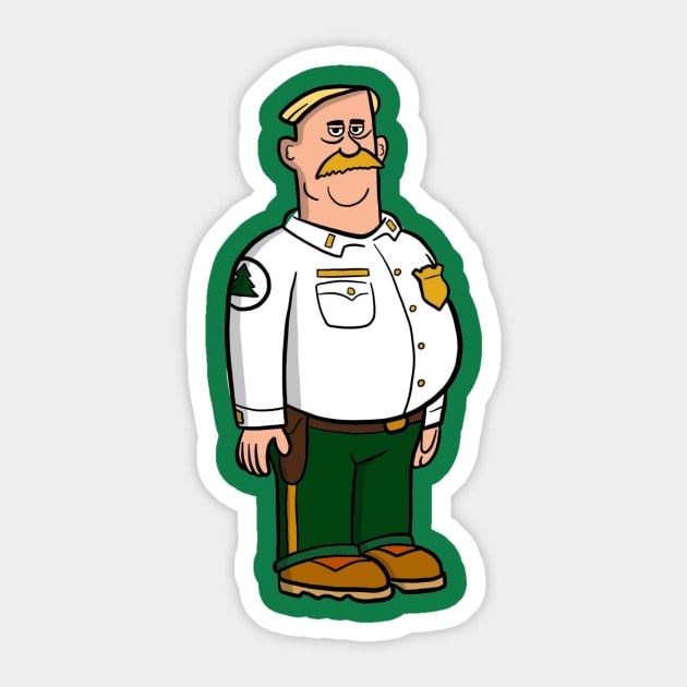 Brickleberry - Woodrow Johnson - National Park Ranger Sticker by humoursimpson